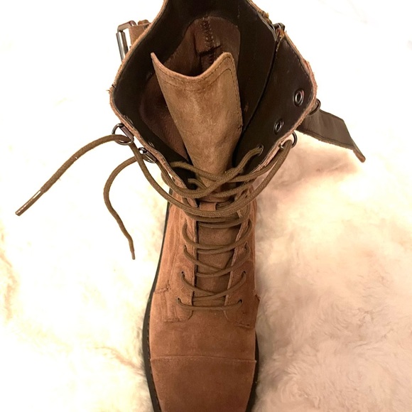 >>>NEW<<< Sam Edleman 7.5 brown suede combat boot >>Must Have<< - Picture 6 of 8